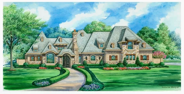 image of large french country house plan 9072